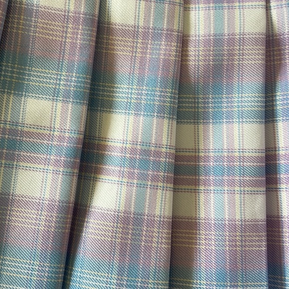 NEW Purple and Blue Plaid Pleated Mini Skirt - Picture 3 of 3
